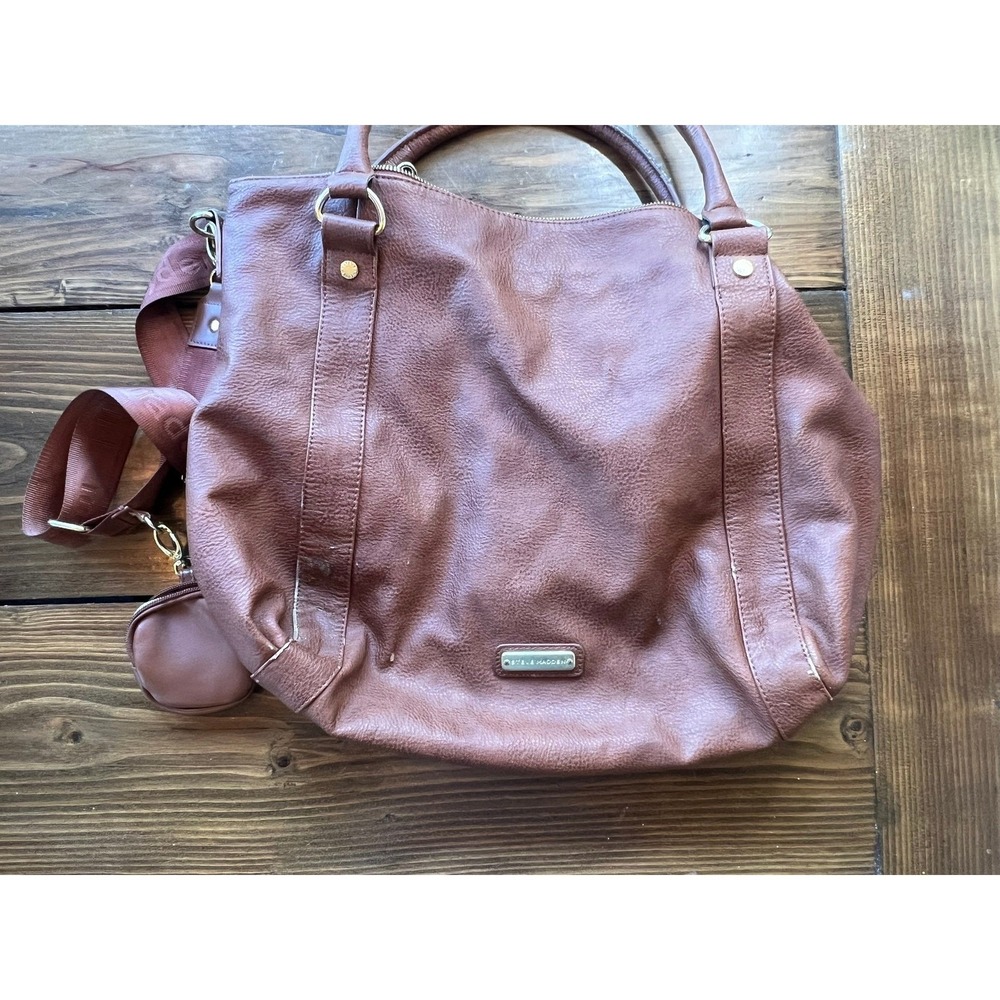 Steve Madden Brown Faux Leather Hobo Bag‎ Crossbody Tassel Cognac Large